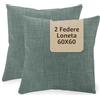 SoNiT home decor SONIT - Federe Cuscini Divano 60x60 - Copricuscini Per Divano Salotto e Camera - 2 Pezzi 60x60 cm - Copri Cuscino Made In Italy - Federe Cuscini Verde Menta