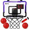 Kiztoys Canestro da Basket per Bambini, con punteggio Automatico, Giocattolo da Basket da Parete Indoor con 3 Palline, Rete e Pompa, Set di Giocattoli Sportivi Indoor/Outdoor per Bambini.