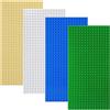 shineFinder Set di 4 pannelli compatibili con la maggior parte delle marche, piastre di base rettangolari 25,6 x 12,8 cm, con 16 x 32 gommini (25.6 * 12.8cm, Sabbia, Bianco, Verde, Blu)