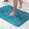 MIULEE 1 Pezzo Tappeto in Microfibra 4 CM Lungo Anti-scivolo Assorbimento dell'acqua Morbido Tappetino da Bagno per Porte d'ingresso Corridoio Doccia Soggiorno 60x90 CM Blu Verde
