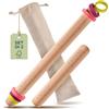 Praknu Mattarello con Anelli Regolabili per lo Spessore dell'Impasto - Set da 2 in Legno Certificato FSC® - Per una Distribuzione Uniforme