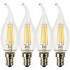 SUNSEED 4x Lampadina E14 Filamento LED 6W Colpo di Vento 806 Lumen Luce Naturale 4000K, 60W Equivalente