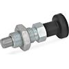Ganter Normelemente Ganter Norm elementi GN 717 - 8-AK M12 Acciaio inossidabile bullone di Resto, argento, GN 717-8-M16X1,5-BK-ST