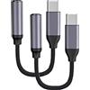 SELIACR Adattatore USB C a Jack 3,5 mm per Cuffie (2 Pezzi), Compatibile con Samsung Galaxy S22 S21 Huawei Pixel