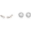 Swarovski Orecchini Attract, Bianco & Orecchini a lobo Angelic, Taglio tondo, Bianchi, Placcato rodio