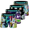 Freegun Boxer Uomo Multi-Sport, Mutande, RICK AND MORTY, Antiscivolo e Morbido, Set di 4, Verde/Turchese/Rosa/Nero, Taglie 3XL