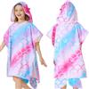 WERNNSAI Sirena Telo Mare per Bambini - Asciugatura Veloce Poncho Asciugamano Bambina con Cappuccio Morbido Assorbente 70x70 cm Poncho Bambina Asciugamano per Spiaggia Piscina Viaggio