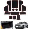 GAFAT Compatibile con VW Taigo/Nivus 2021-2024 2025 Tappetini Antiscivolo in Gomma, Taigo 2023 Tappetini per Console Centrale, Scatola Portaoggetti, Cuciture Porte, Accessori Taigo (Rosso)