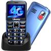uleway 4G Telefono Cellulare per Anziani,Telefoni Cellulari Tasti Grandi,Volume alto,Funzione SOS, 2.4 Doppio display,Con Base...