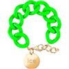 ICE-WATCH - Jewellery - Chain Bracelet - Flashy Green - Gold - Bracciale in Maglia Verde XL da Donna con Medaglia d'Oro (020922)
