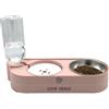 LOVE HEALS Distributore di Cibo per Gatti e Cani | Dispenser Automatico di Acqua e Ciotola per Croccantini per Animali Domestici (Rosa)