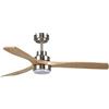 M LEDME Lampadario Ventilatore da soffitto Nickel Wood 18W illuminazione Led regolabile con telecomando M LEDME