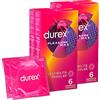 Durex Pleasure Max Preservativi Uomo Lattice di Gomma Naturale Extra Lubrificati Forma Easy-On con Serbatoio Rilievi e Nervature Stimolanti Vestibilità Regular Spessi - 4 Confezioni da 6 Profilattici