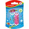 Keyroad KR971852 - Gomma universale triangolare, 2 pezzi, blister, colori misti, in gomma termoplastica, alta qualità, per bambini piccoli e divertenti