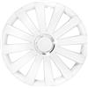 AUTO-STYLE AutoStyle Set di 4 Copricerchi Spyder 15 Pollici Bianco + Anello Cromato