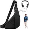 Victop Zaino Monospalla Uomo Donna Crossbody Borsa Spalla Piccolo Sling Bag Borsa a Tracolla Impermeabile Marsupio Zainetto Casual Petto Borsa con Foro per Cuffie per Lavoro Viaggio Ciclismo Trekking