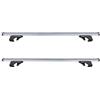 Auto Accessori Lupex - Barre portapacchi portatutto universali da 135 cm per tettuccio auto, con serratura antifurto, per binari rialzati larghezza fino a 120cm - Conf da 2 pezzi, Grigio