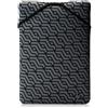 HP Custodia Protettiva Reversibile per Laptop Portatili fino a 15,6 Pollici, Profilo Sottile e Senza Cerniera, Tessuto in Neoprene Disinfettabile e Lavabile in Lavatrice, Design Nero/Grigio Geometrico