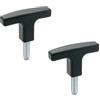 Ganter Normelemente Viti con impugnatura a T, maniglie per mobili, maniglie per armadi, maniglie per cassetti, GN 563.1-80-M10-30, in plastica, manico 80 mm, filettatura M10 x 30, 2 pezzi
