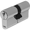 Yale Cilindro Europeo di sicurezza standard per serratura YC051KD275003N1 Nichelato, 27/50mm, Doppio, Frizionato, 3 Chiavi