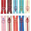 DGN 10 Pezzi Colorata Resina Cerniere con Corda Cerniera, 30cm Chiusura Lampo Colorata con Anello in Metallo, Cerniere Lampo, Chiusure Lampo per Cucito, Artigianato, DIY Borse e Vestiti (10 Colori)