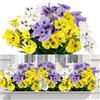 Weldomcor 9 Mazzo Fiori Artificiali All'aperto Resistenti ai Raggi UV Fiori Finti Primavera Estate Decorazione Floreale Fai da te Tavoli Partito Casa Verde Arbusti Piante Casa Giardino Decorazione