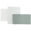 Cambrass -Set 3 pezzi lenzuola minculla-basso, piano di lavoro e federa-100% cotone-Magia Verde 80x120x1 cm