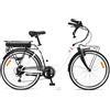 i-Bike, City Easy Comfort, Bicicletta Elettrica a Pedalata Assistita Unisex adulto, Bianco, Unica