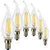 SUNSEED 6x Lampadina E14 Filamento LED 6W Colpo di Vento 806 Lumen Luce Naturale 4000K, 60W Equivalente