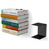 Home3000, grande libreria nera invisibile con 2 ripiani per libri fino a 30 cm di profondità e 50 cm di altezza