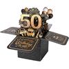 BOFUNX Biglietto Auguri 50 Anni Pop Up 3D Biglietto Auguri di Compleanno Regalo Cartolino Happy Birthday, Gadget Compleanno 50 Anni per Famiglia Amica Festa