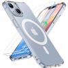 ORETECH Magnetica Cover per iPhone 14,Custodia iPhone 13 con 2X Vetro Temperato per Cellulare Protettiva Antiurto Protezione Militare Custodia iPhone 14/13,Trasparente