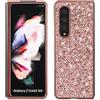 TTVV Custodia per Samsung Galaxy Z Fold 3 5G,Placcatura Telaio Glitter Bling Brillantini Ultra Sottile Silicone AntiGraffio Protettiva Copertura della Cover