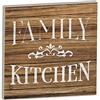 Declea Decorazione in Legno Tavoletta Cucina Family Kitchen - Forme in Legno realizzate a Mano Un Idea Originale per Decorare la casa, da Appendere o da appoggio