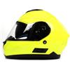 BHR Casco Integrale Moto con Doppia Visiera 814 RIDE | Casco Moto Integrale Omologato ECE con Visiera Doppia Antigraffio | Casco Moto Donna/Uomo con Sgancio Micrometrico | Giallo Fluo | XL