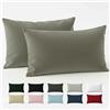 Dreamzie - Federa Cuscino 40x60 cm - 100% Cotone Rinforzato - Grigio Chiaro | Set da 2 · Certificato Oeko-Tex · Cerniera · Traspirante · Lavabile · Morbida · Ideale per cuscino da divano