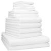 Betz 12 pezzi set di ascuigamani BERLIN 100% cotone Asciugamani da Doccia asciugamani Asciugamani per Ospiti Lavette Guanti da Bagno Colore bianco - BERLIN