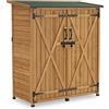 MCombo M MCombo Armadio da giardino in legno, resistente alle intemperie, piccola casetta da giardino, per esterni, balcone e terrazza, 122 x 60 x 137 cm, 0707 (naturale)