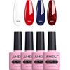 AIMEILI Smalto Semipermanente per Unghie Kit, Classico Bianco Rosso Smalto Unghie in Gel Soak Off UV LED - Durabilità & Facile da Usare Nail Art Gel Polish Gift Set 4x10ml - Set 33