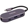 Nilox Docking station Nilox RJ-45 Usb-C 6 porte Mini [NXDSUSBC02]