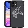 Pnakqil Cover per iPhone 12 mini 5,4'', Custodia in Silicone Morbido TPU Case Nero Protezione Caso con Carino Motivo Antiurto Anti-Graffio Slim Cover per Apple iPhone 12 mini, Cavallo