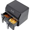 JUST PERFECTO HOUSEHOLD APPLIANCES Just Perfecto Friggitrice Ad Aria Calda XXL 8L 2 Compartimenti - Airfryer 8 in 1 max. 200°C - Friggere Senza Olio + Ricettario - 1700W Air Fryer Con LCD Touch-Display - Friggitrice