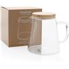 Caraffa di vetro con tappo in bamboo Ukiyo Aaliyah 1,2 L personalizzate o neutre