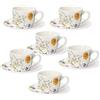 Tognana Audrey, Set 6 Tazzine Caffè con Piatto, New Bone China, Multicolore
