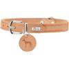 HUNTER AALBORG - Collare per cani, in pelle, semplice, resistente, confortevole, taglia 32 (XS), colore: naturale