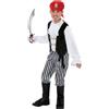 Smiffys Costume da pirata, in Bianco e Nero, camicia, pantaloni, copri-scarpe, sciarpa, cinta Halloween