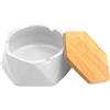 Ysimple Portacenere Antivento Antiodore con Coperchio,Geometrico Portatile Stile Nordico Posacenere da Esterno,Posacenere Antivento,perAll'Aperto,Casa,Ufficio,Bar,Caffetteria(Bianco)
