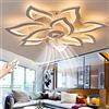 GHY Ventilatore Da Soffitto A LED Con Lampada, Moderno Anello A Spirale Tipo Dimmerabile Fan Plafoniera,Velocità Del Vento Regolabile, Soggiorno Camere Ufficio Lampadario A Ventaglio Illuminazione Bianco