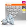 Osram base PAR16 LED riflettore lampada, vetro, bianco caldo, GU10, 4.3 W, 10 Pezzi