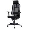 Seditaly Poltrona semi-direzionale Liberty Syncro Seditaly tessuto ignifugo con poggiatesta nero - LTGPS1TEGB1R1